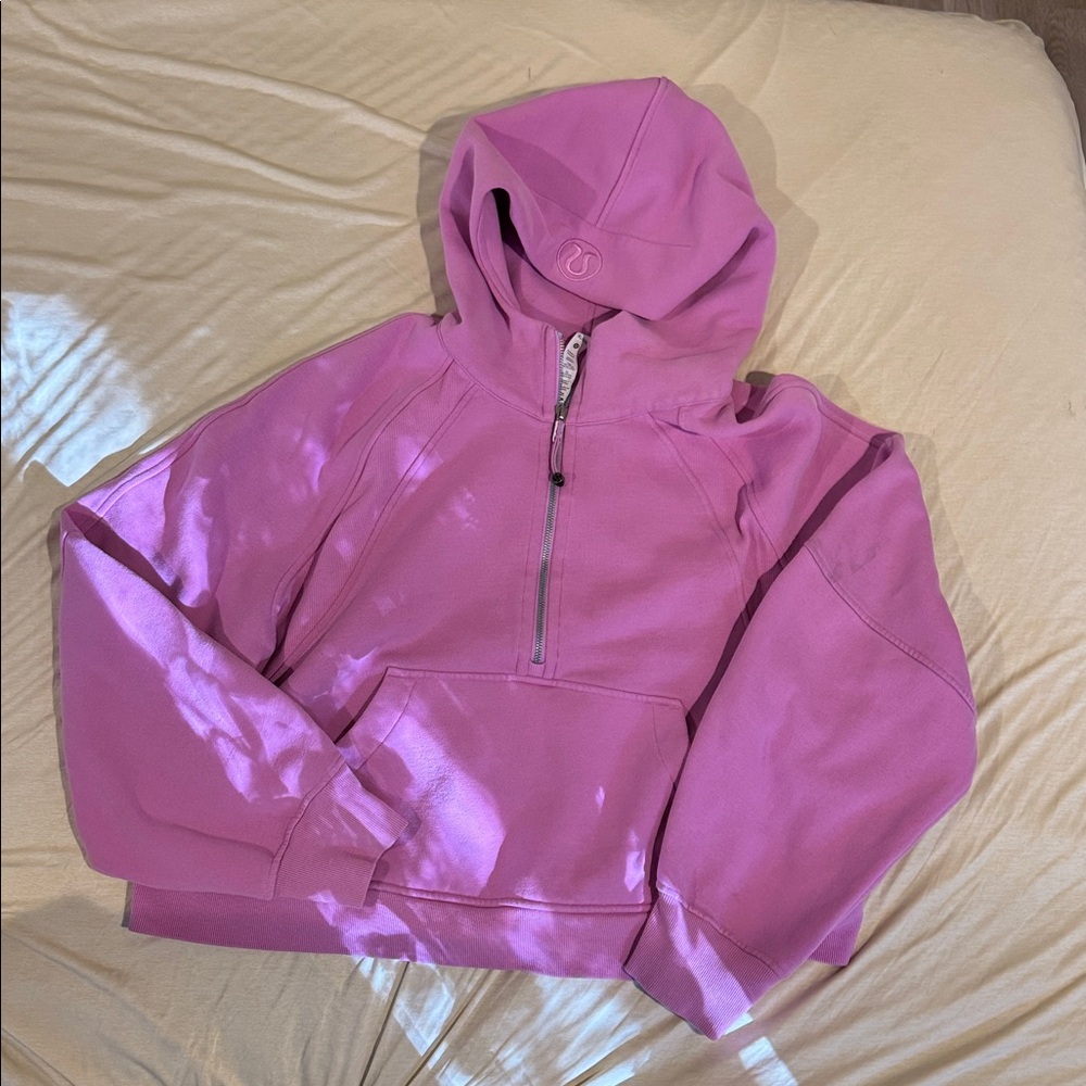 RARE XL/XXL lululemon Petal Pink half zip scuba hoodie